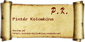 Pintér Kolombina névjegykártya